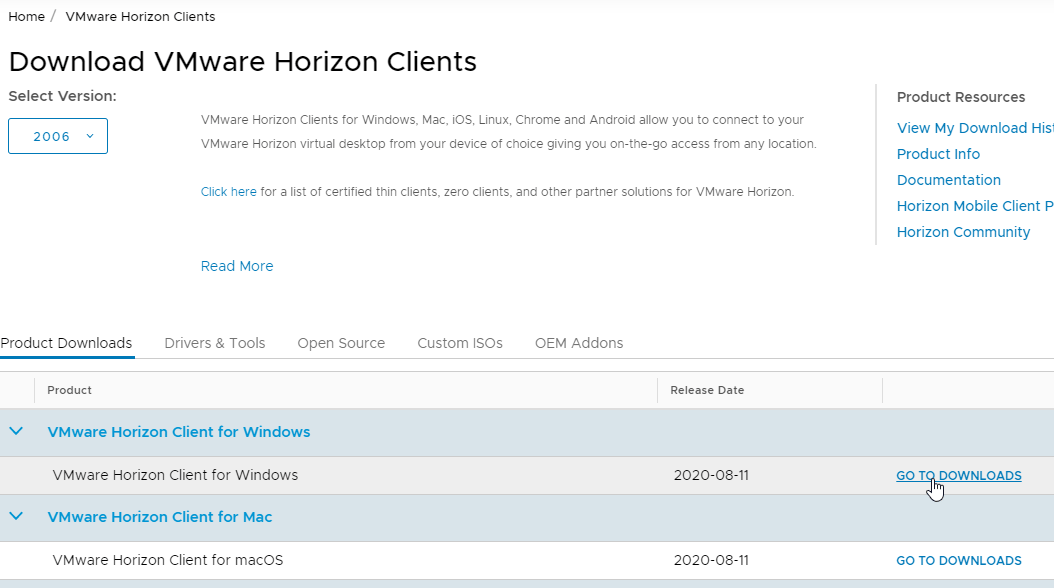 Vmware horizon client 4.9 download for mac